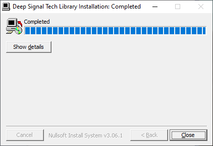 DST Library Installation Completed